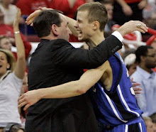 Jon Scheyer Ccrying after loss to Wisconsin