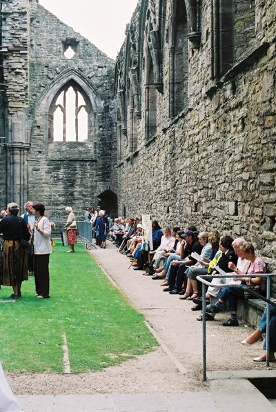 At the Wall at Tintern Abbey