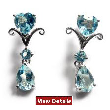 Blue Topaz Silver Earrings