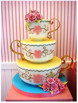 If only I had thought of having a Tea Cup Wedding Cake for my own wedding 