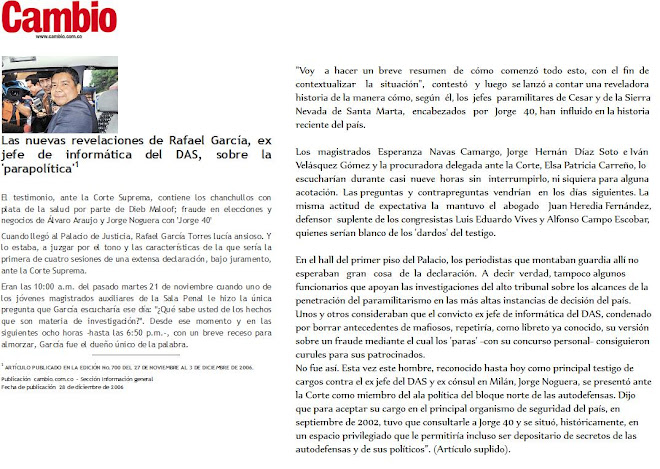DEFENSOR SUPLENTE DE LOS CONGRESISTAS LUIS EDUARDO VIVES Y ALFONSO CAMPO ESCOBAR 2006 - 2007