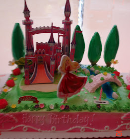 red ribbon barbie cake