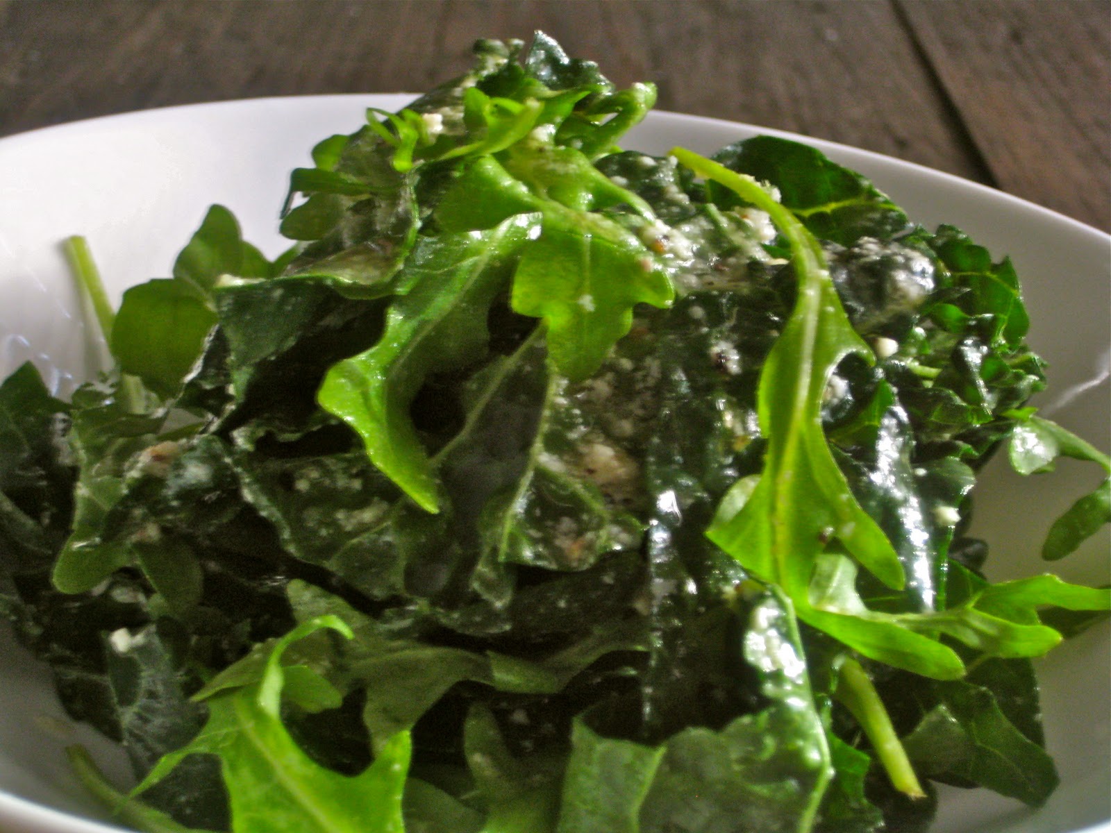 Cooked By Sara Mae Tuscan Kale and Arugula Caesar Salad