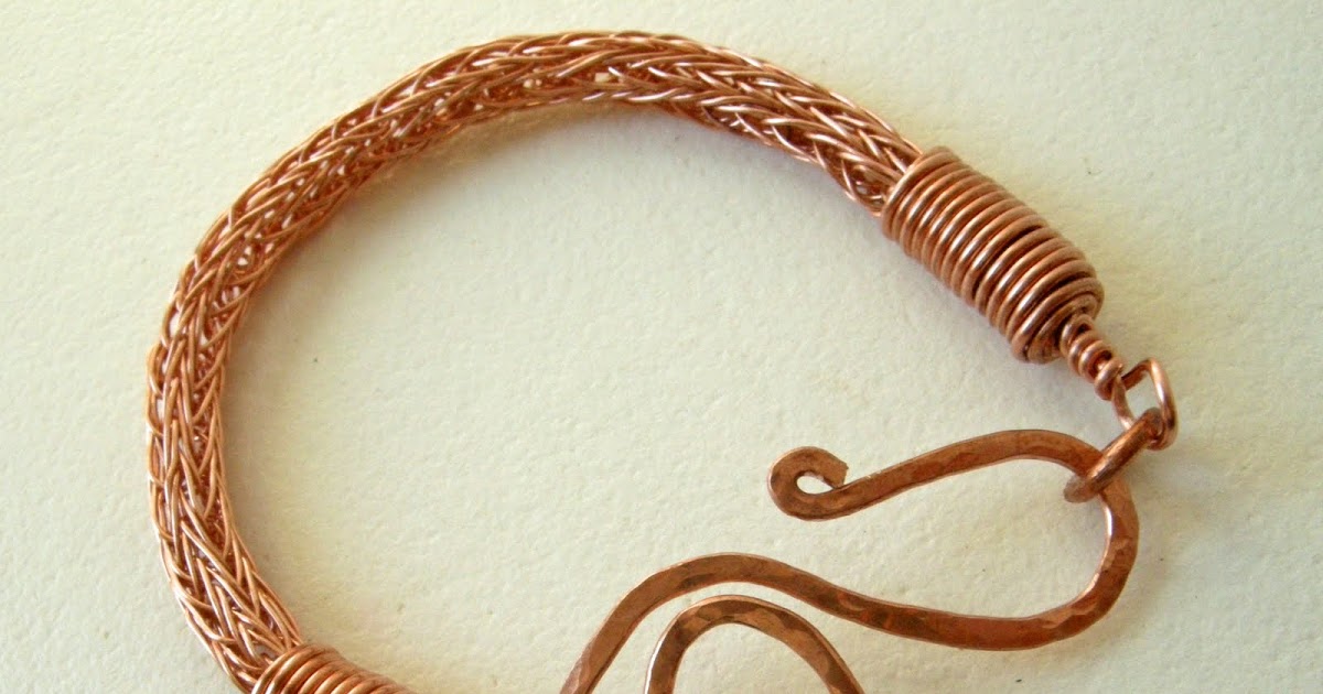 Cindy's Fiberworks Copper Viking Knit Bracelet