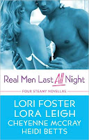 Review and Giveaway: Real Men Last All Night by Lori Foster, Lora Leigh, Cheyenne McCray, and Heidi Betts