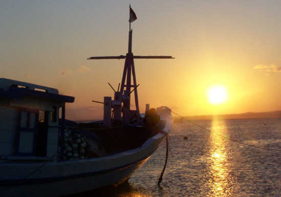 Lukisan+pemandangan+waktu+senja+di+tepi+pantai