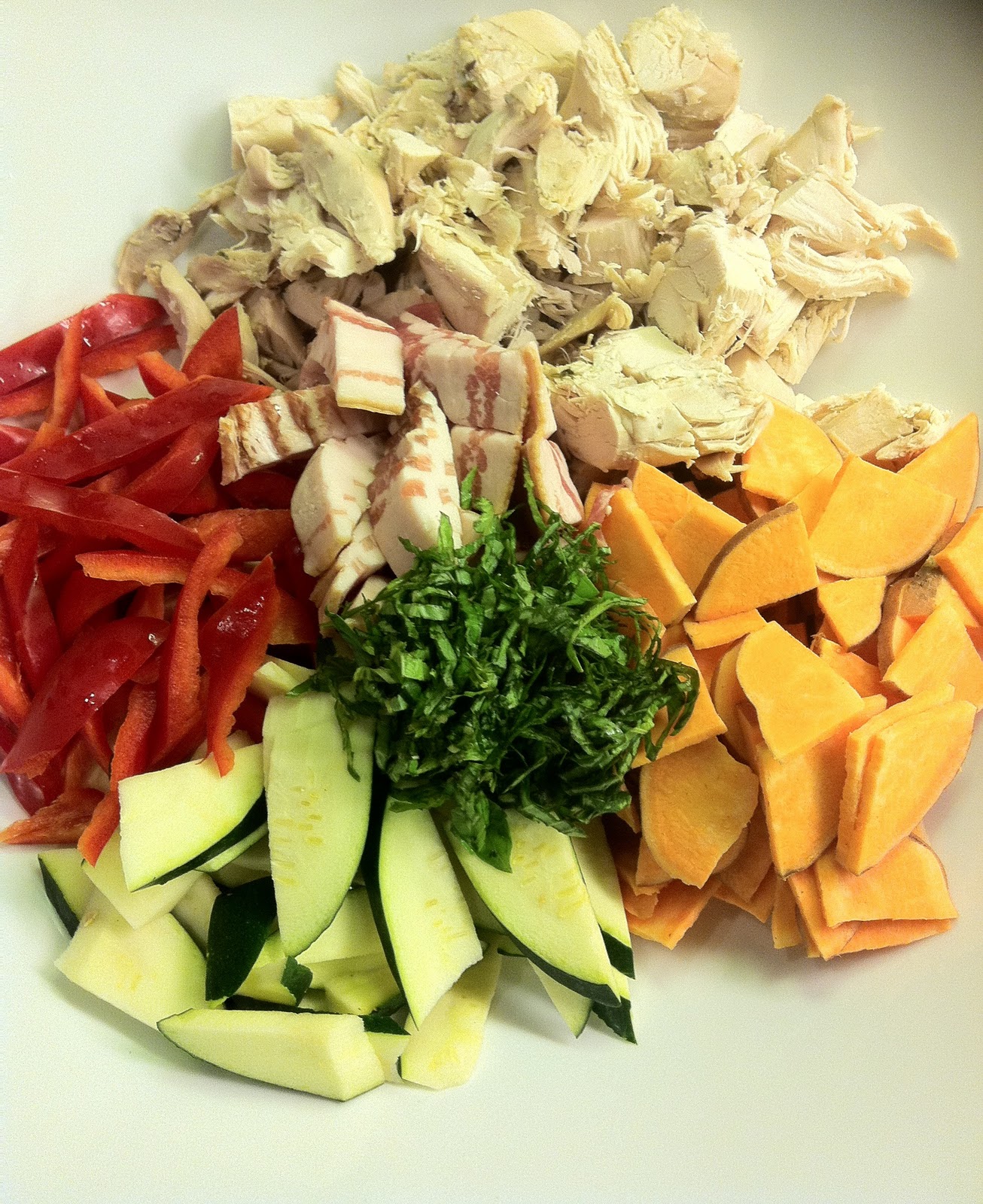 Jen's Gone Paleo Chicken Hash w/Bacon, Vegetables, and Basil