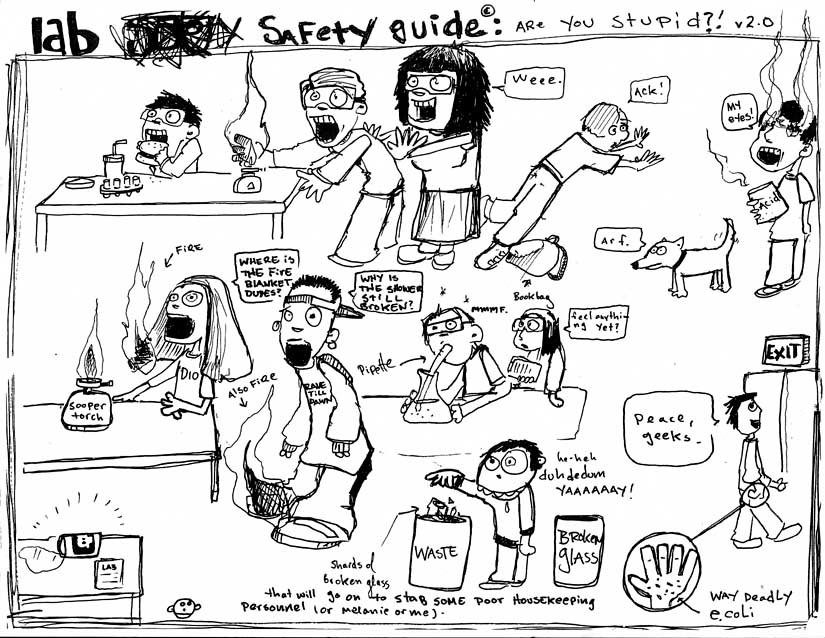 Science safety cartoon image