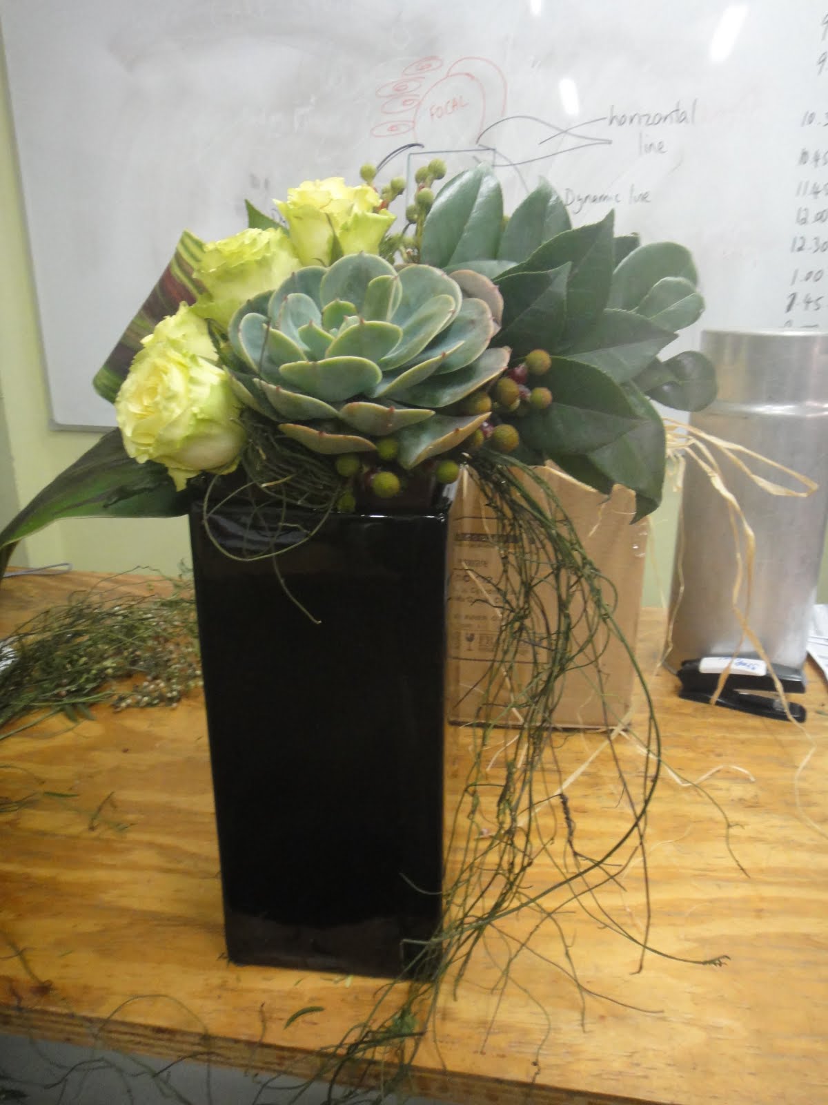 linear floral design