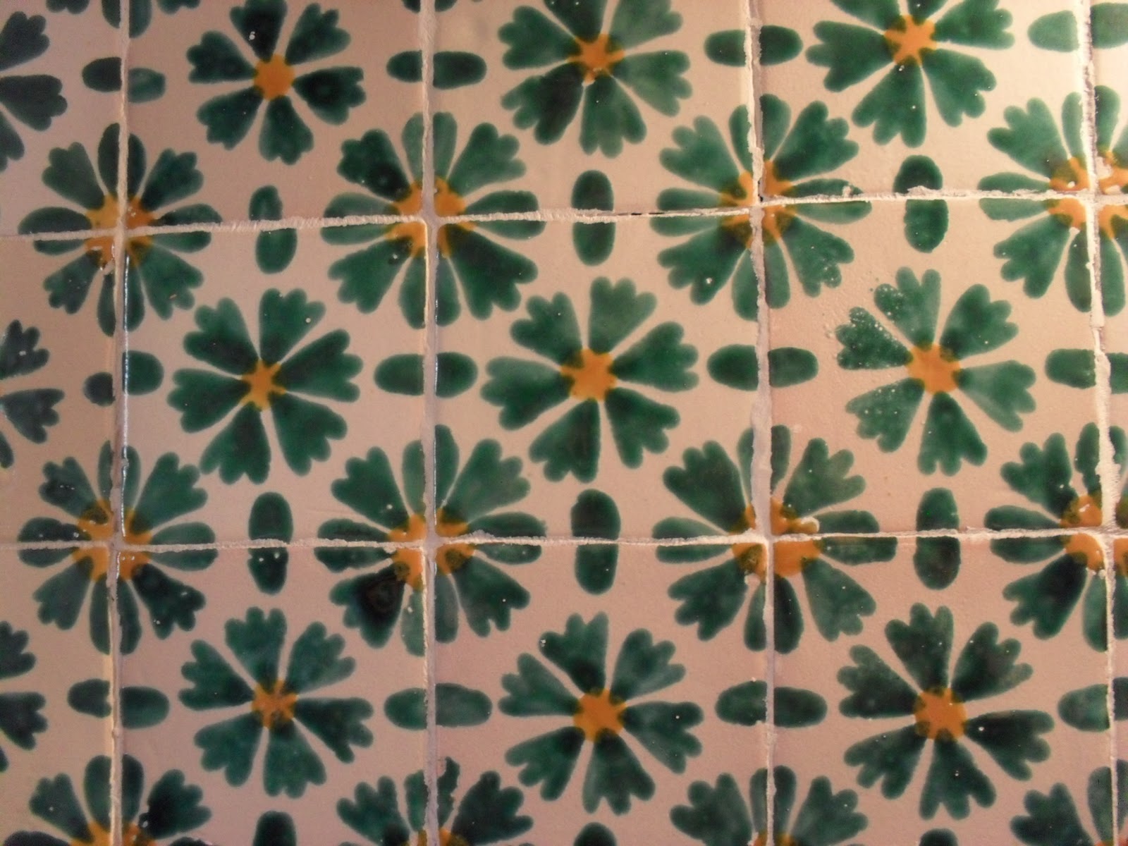 brightly coloured sunflowers: Tunisian tiles