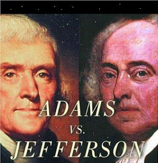 Thomas Jefferson (right) and John Q. Adams (left)