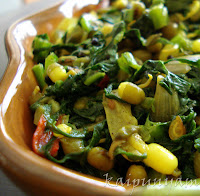 Mung Bean Sprouts and Spinach Mezhukkupuratty