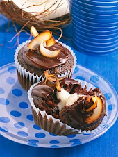Coconut Cream-Filled Chocolate-Coffee Cupcakes