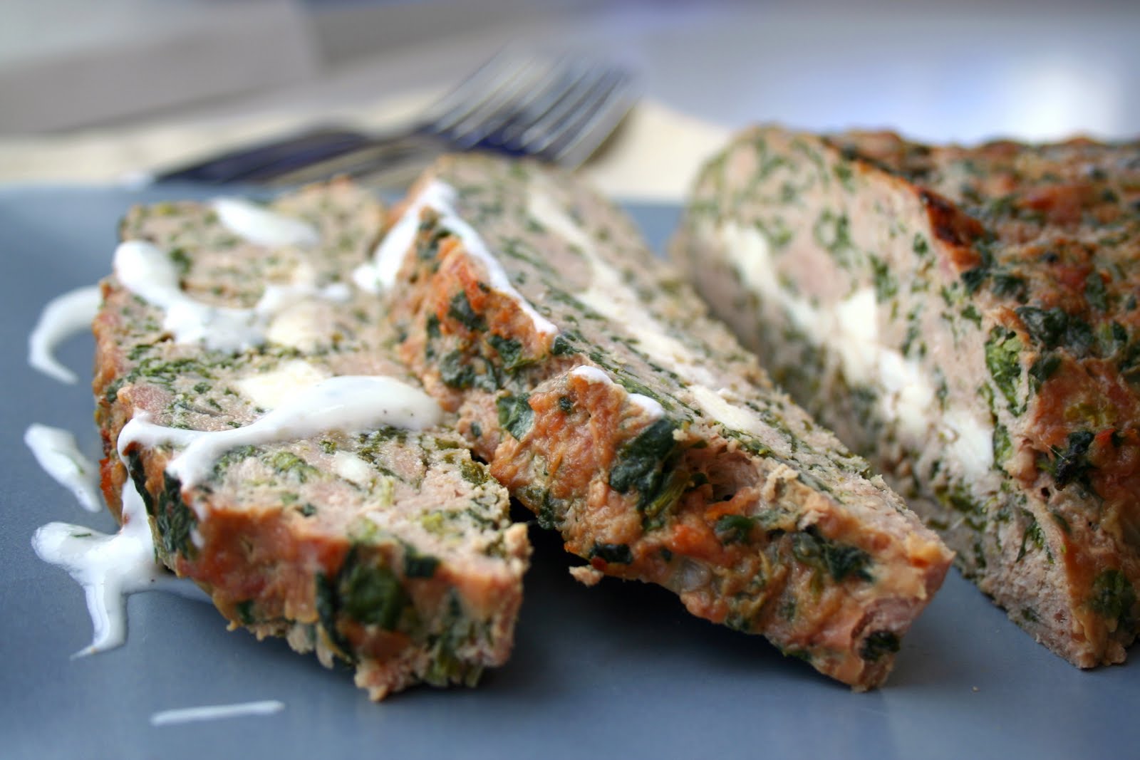 Low Carb FetaStuffed Turkey Meatloaf with Tzatziki Sauce The Recipe