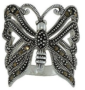 Sterling Silver Marcasite Butterfly Ring Sterling Silver Marcasite Butterfly Ring