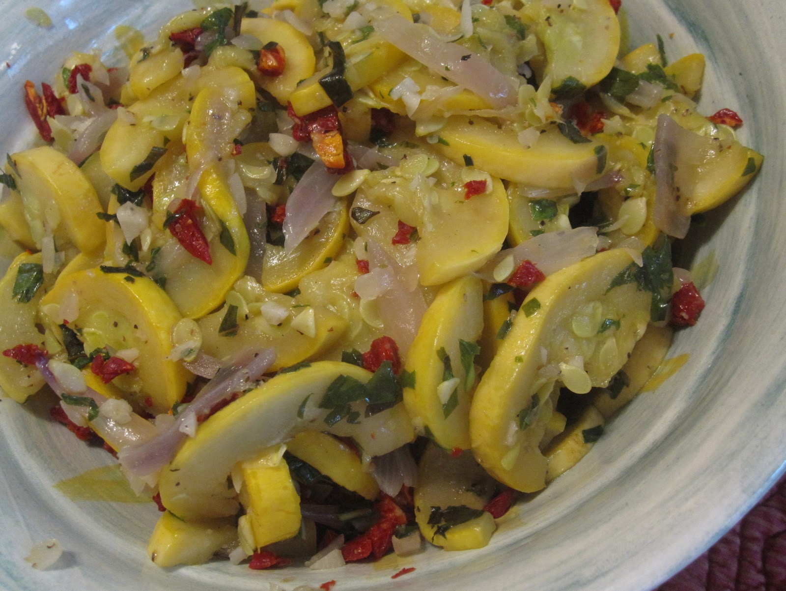 Passionate Perseverance tasty tuesday yellow squash w/ shallots, sun