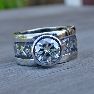 moissanite silver ring