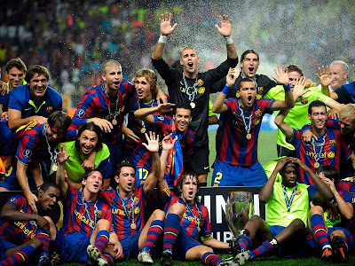 Barcelona Football Team Celebration