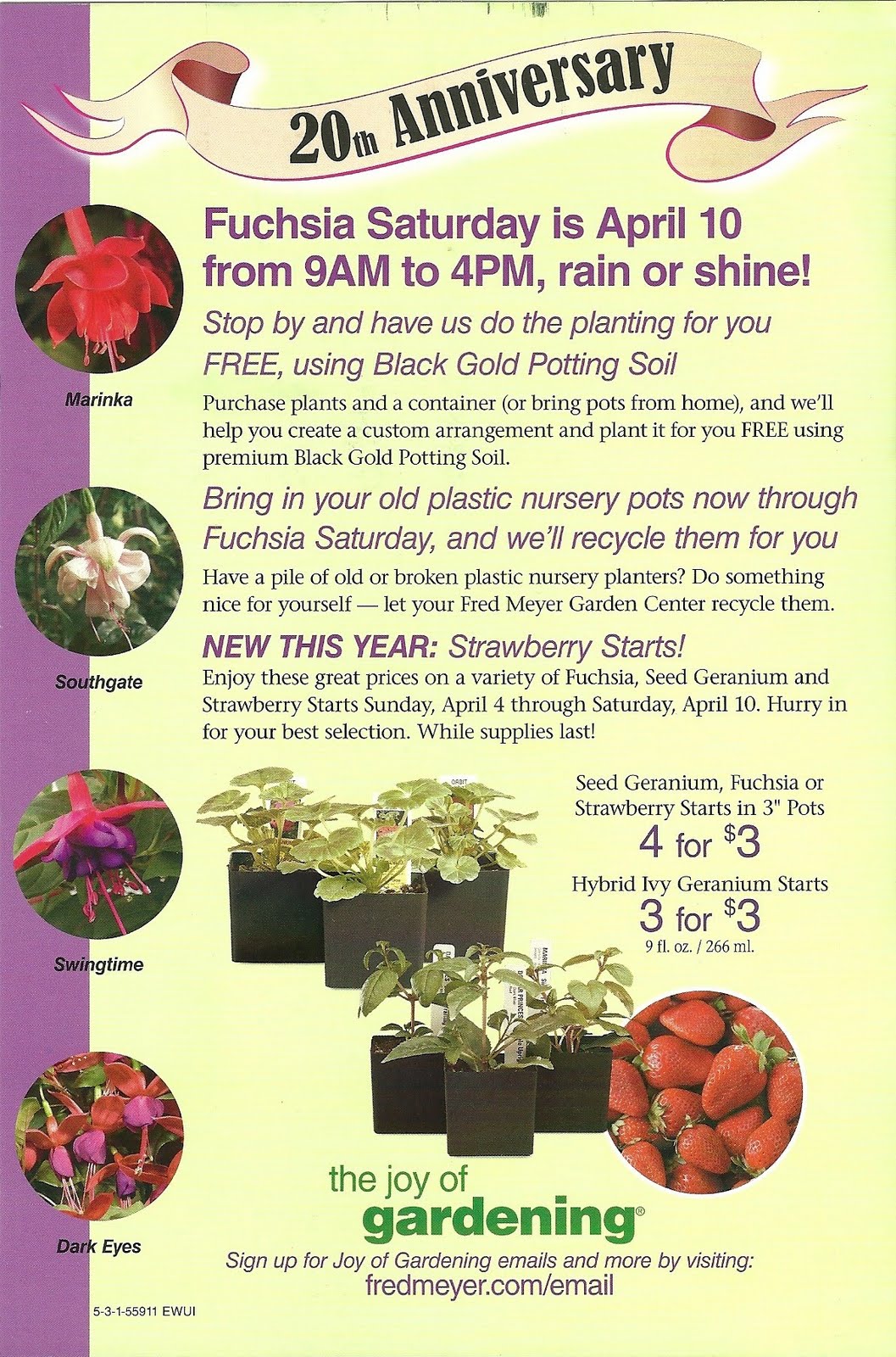 Happy Clean Living Fred Meyer Geranium/Fuschia Weekend