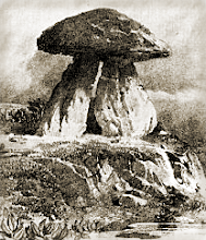 Fungus stone cairn