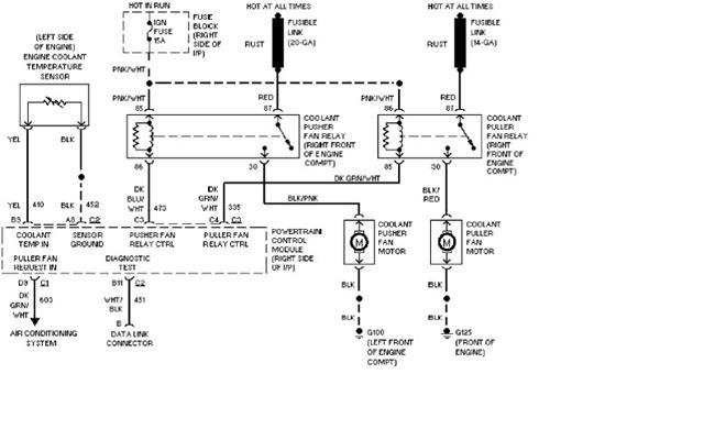 Circuit and Wiring Diagram: Pontiac Trans Sport 3.8L Cooling Fan Circuit
