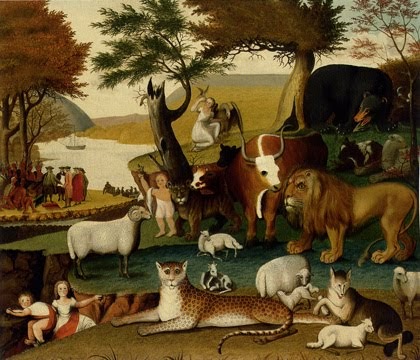 peaceable kingdom hicks edward leopard painting serenity 1848 1846 oil paintings canvas artists 48c part continuum wikiart cm private collection
