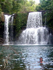 swimming in Koh Kood waterfall pool