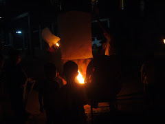 lanterns at temple festival, Puangsoi's village