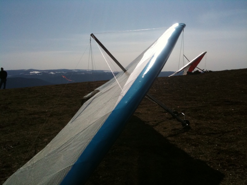 Hang Gliding Around Lumby BC Canada Test Flight on Jo Mckenna's new