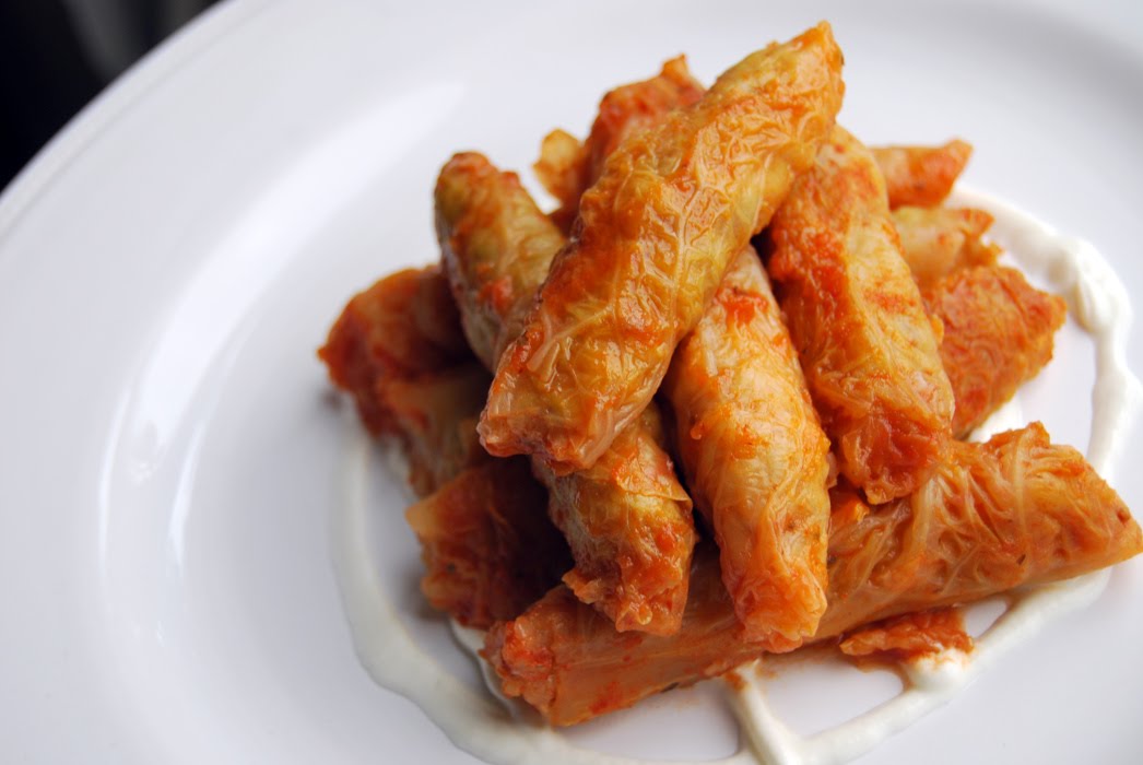 Olive Fig Grape Malfouf (Cabbage Rolls)