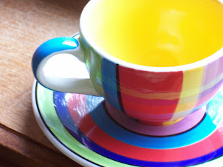 macro colorful tea cup from Covent Garden London, England