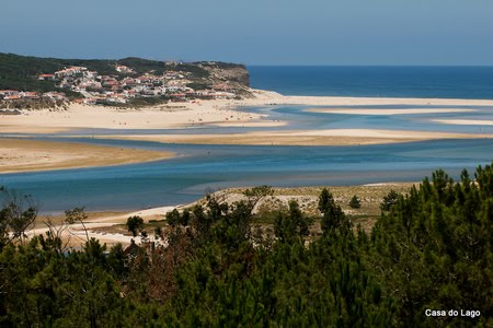 Foz do Arelho beach and Obidos mouth lagoon