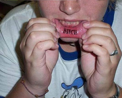 This is actually the greatest tattoo ever. Tattooes on lips