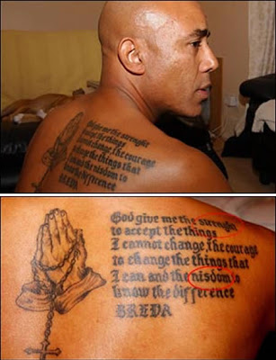 This tattoo will give him the strenght and nisdom not to get another bad 