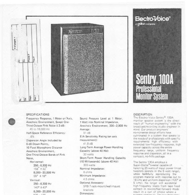 sentry 100a studio monitor