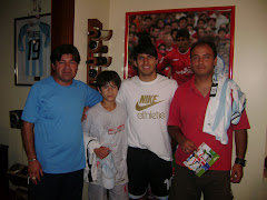 Kun Aguero con Jorge Rodriguez, su hijo Nico y Hno. Fernando Spring