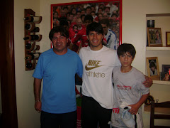 El Kun Aguero con Jorge Rodriguez y su Hijo Nico.