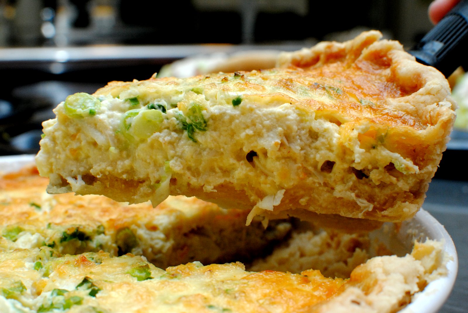 crab spinach quiche