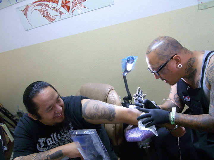 Krazy-K Black and Grey Chicano Tattoo Krazy-K Black and Grey Chicano Tattoo