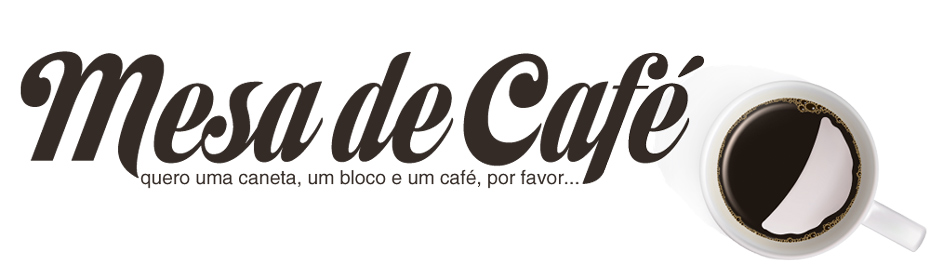 a mesa de café : quero uma caneta, um bloco e um café, por favor...