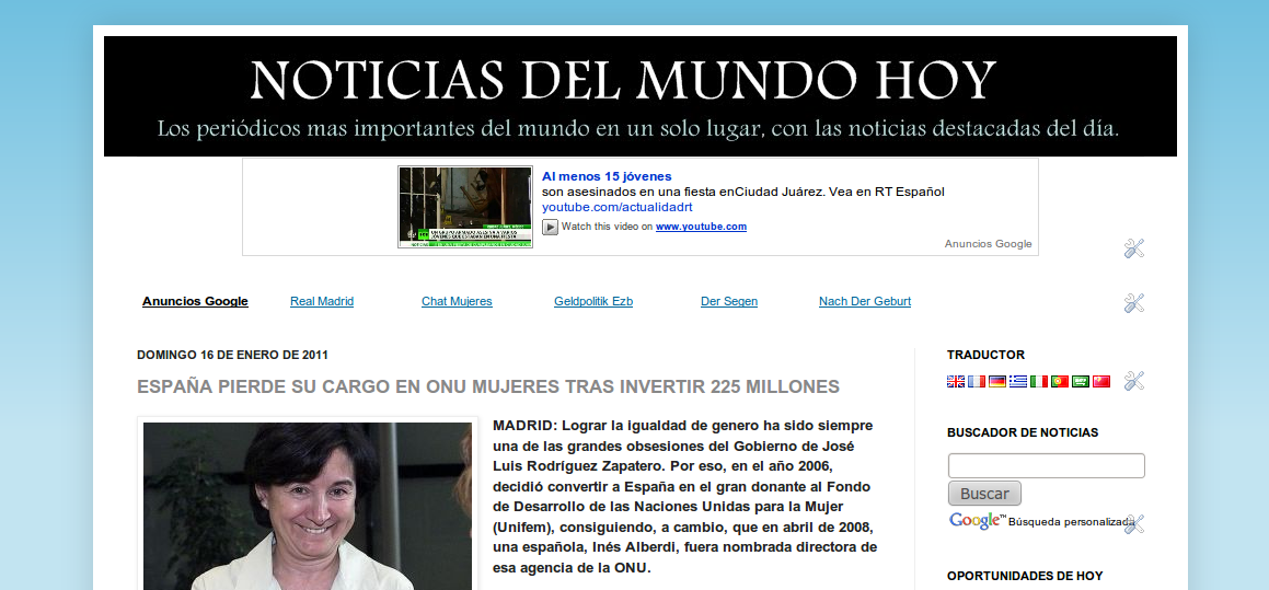 Noticias de hoy en "NOTICIAS DEL MUNDO HOY" PISANLOV Musica, Videos