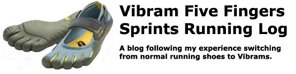 Vibram Five Fingers Sprints running log