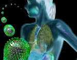 Virus entering a human body