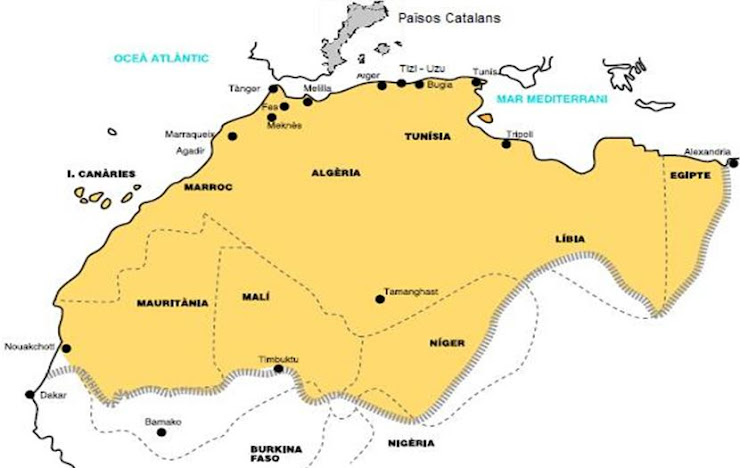 MAPA DEL TERRITORI AMAZIC "TAMAZGHA" I ELS PAÏSOS CATALANS