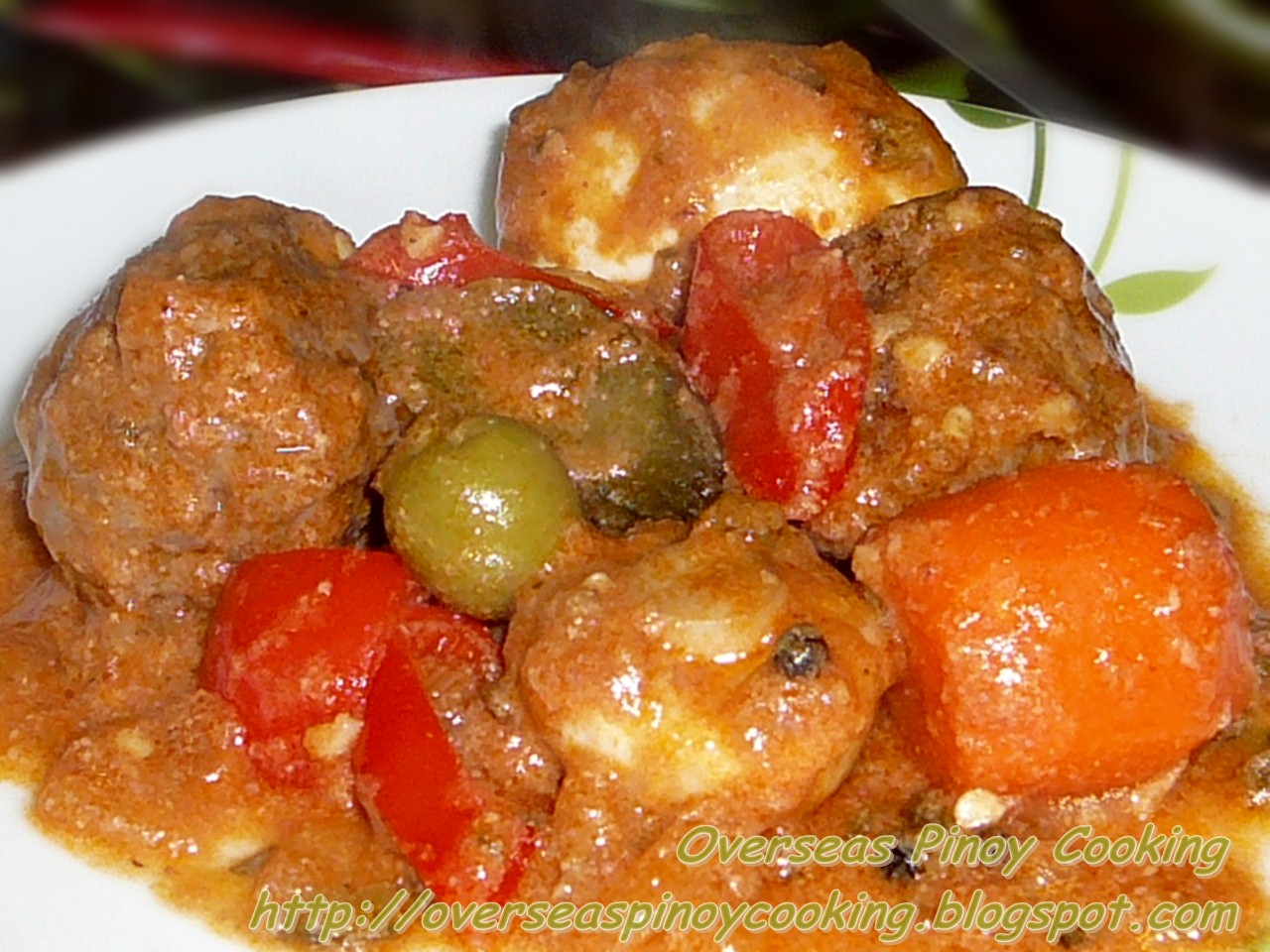 Overseas Pinoy Cooking Beef Meatballs Kaldereta