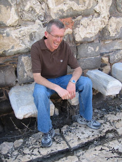Dr. Yates is testing the public facilities at Beit She'an