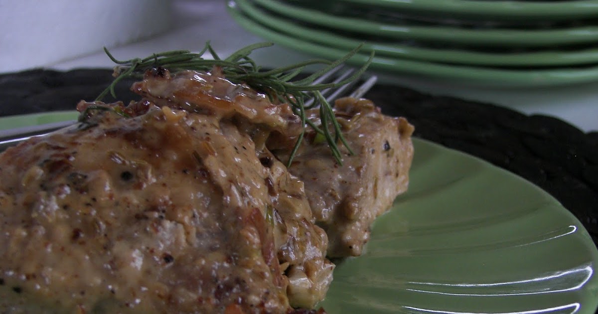 Red Couch Recipes Pork With Creamy Bacon Fennel Sauce