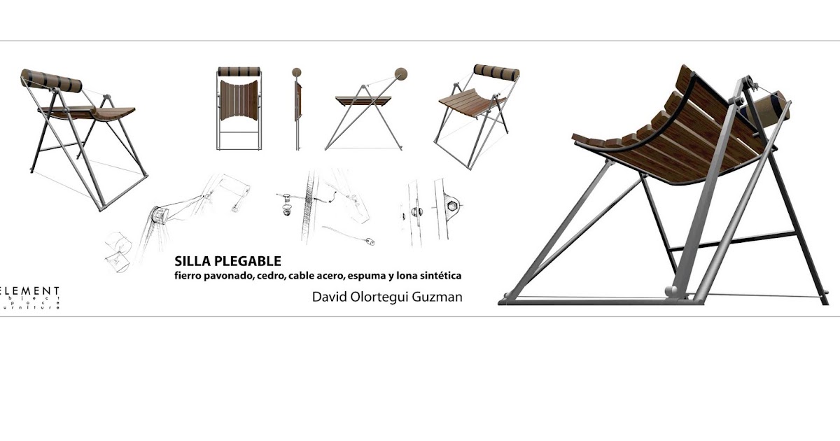 ELEMENT: silla plegable en acero y madera