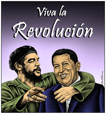 Hugo+Chavez+and+Che+Guevara+cartoon+by+Ben+Heine