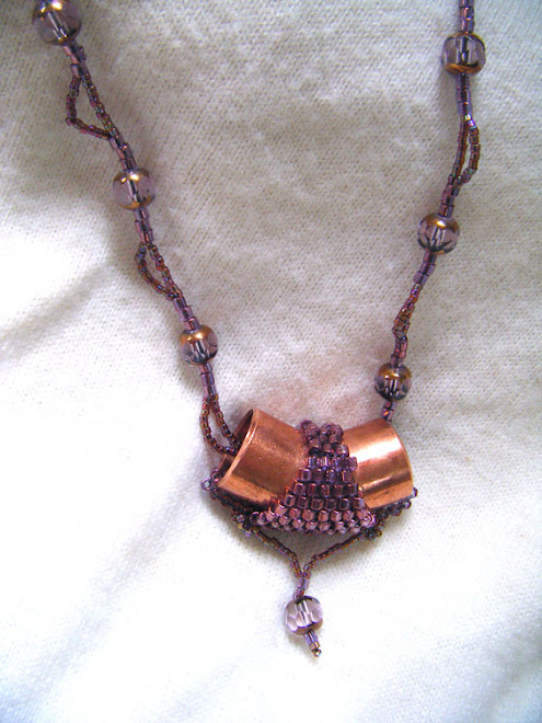 Lovely Purples on Copper Pendant